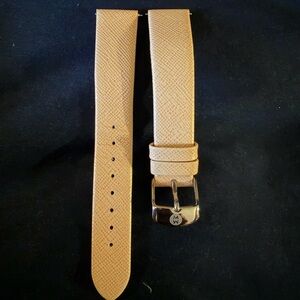 Michele 16mm tan  Watch Strap with Silver Buckle